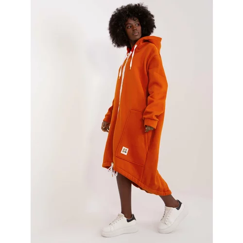 Fashion Hunters Dark orange zip-up sweatshirt
