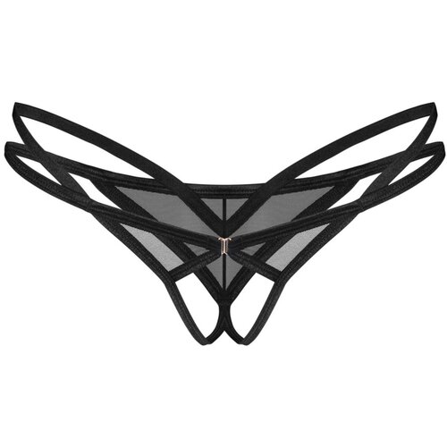 Obsessive Freedom Euridia Crotchless Thong - Black Slike