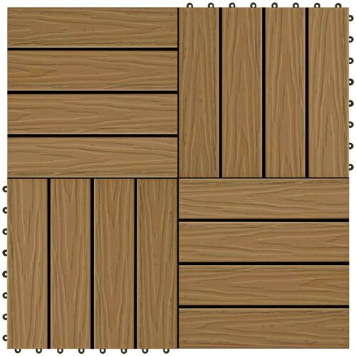  11 podnih pločica s reljefom WPC 30 x 30 cm 1 m² boja tika Cijene