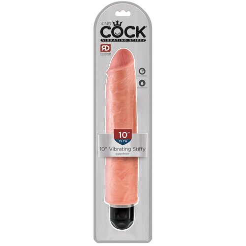 King Cock 10 Stiffy - vodoodporen, realističen vibrator (25 cm) - naravni Cene