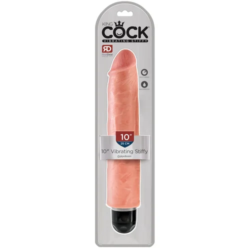 King Cock 10 Stiffy - vodootporan, realističan vibrator (25 cm) - prirodan