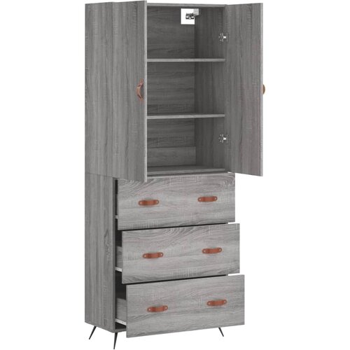  Visoka komoda siva sonome 69,5x34x180 cm od konstruiranog drva Slike