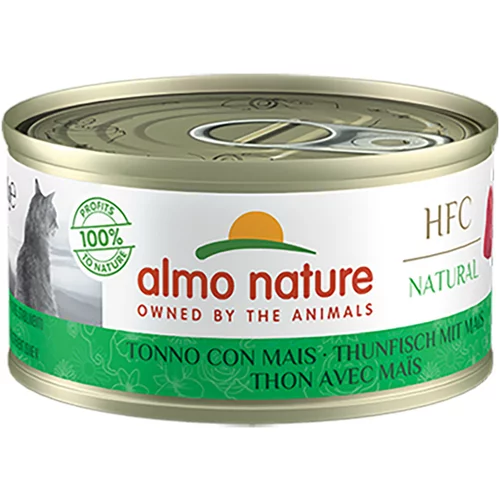 Almo Nature Ekonomično pakiranje 24 x 70 g - HFC Natural Thunfisch mit Mais