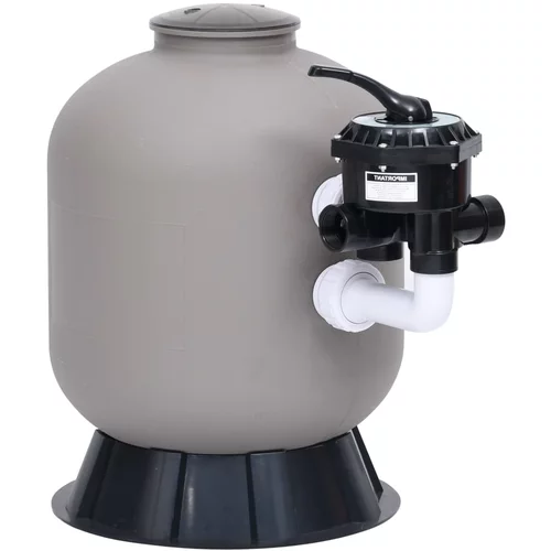 vidaXL Peščeni filter za bazen s stranskim nosilcem 6-smerni ventil siv
