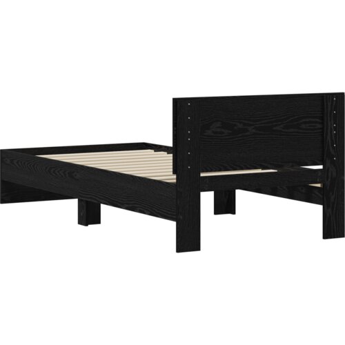 VidaXL krevetska konstrukcija crna hrastovina 90x190 cm konstruirano drvo Slike