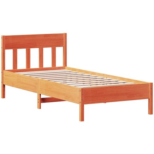 VidaXL Okvir kreveta s uzglavljem vo&amp;scaron;tano smeđi 75x190 cm od borovine Slike