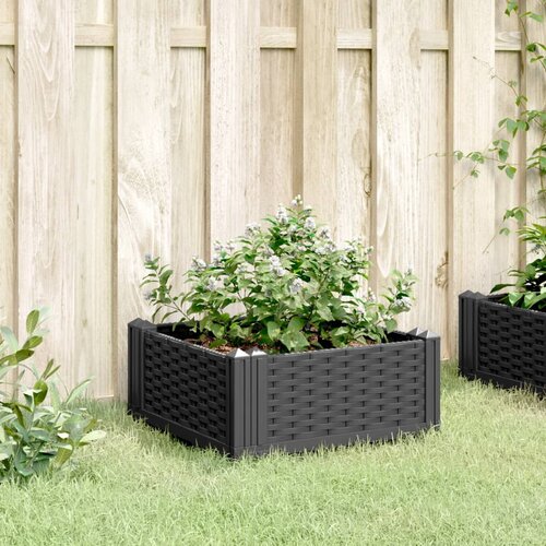  Vrtna sadilica s klinovima crna 42,5 x 42,5 x 28,5 cm PP Slike