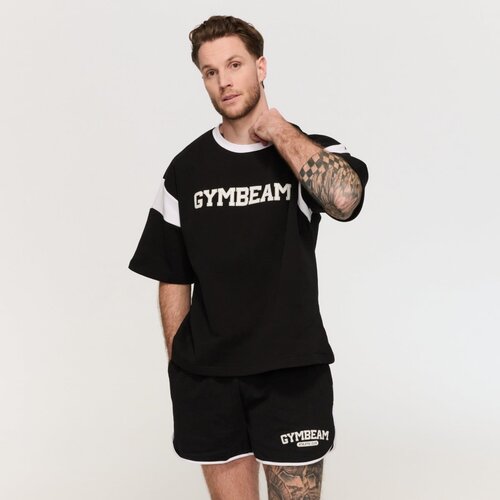 GymBeam Mu&amp;scaron;ka majica Premium Heavyweight Varsity Black L Slike