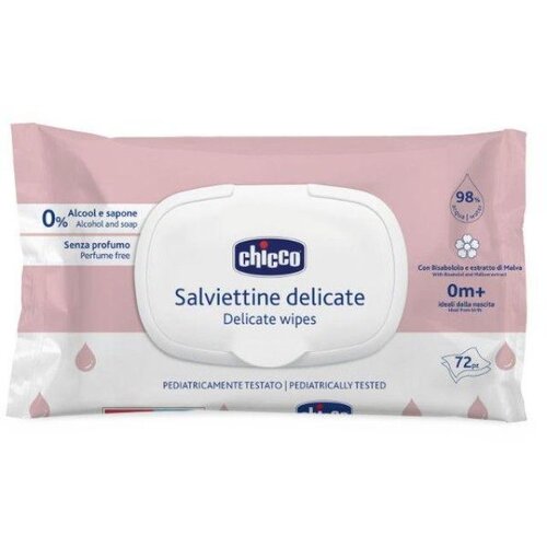 Chicco Delicate Wipes Chamomile vlažne maramice za djecu s kamilicom 0m+ 72 kom Cijene