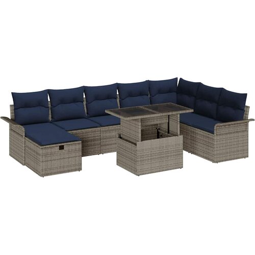  Sjedeća garnitura za vrt 9 kom. poliratan 297,5 x 187,5 x 85 cm Slike