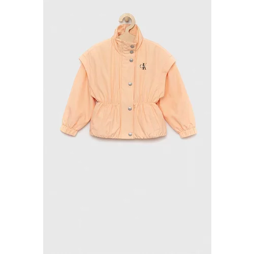 Calvin Klein Jeans Otroška jakna oranžna barva