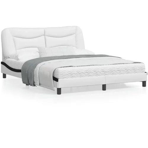 vidaXL Okvir kreveta s uzglavljem bijelo-crni 160x200 cm umjetna koža