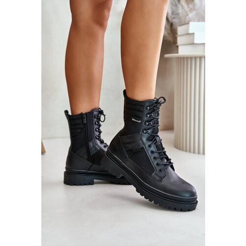 Big Star Leather Trapper Ankle Boots Mens Insulated Black Cene