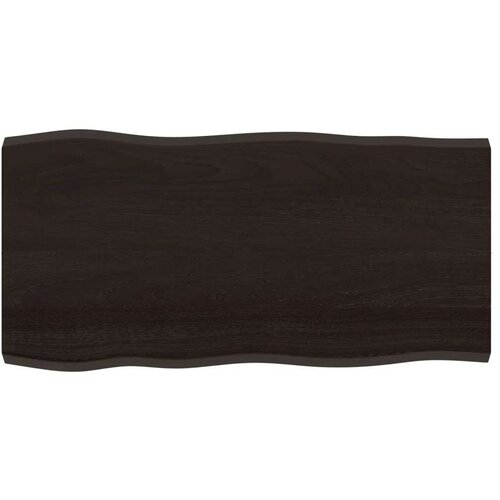 vidaXL Mizna plošča temno siva 100x50x4 cm obdelana trdna hrastovina Cene