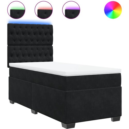 VidaXL Box spring postelja z vzmetnico črna 100x200 cm žamet, (21310671) Slike