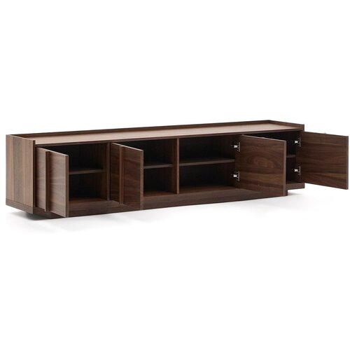 Kave Home Rjava TV omarica v orehovem dekorju 200x47x40 cm Onix &amp;ndash; Slike