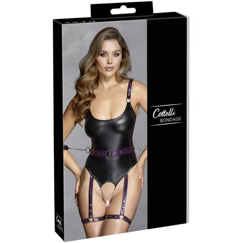 Cottelli Crotchless Bondage Body Matte Look Set 2644860 Black L Slike