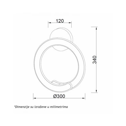 Luna 260 ZIDNA LAMPA 24W 3000K MESING Cene