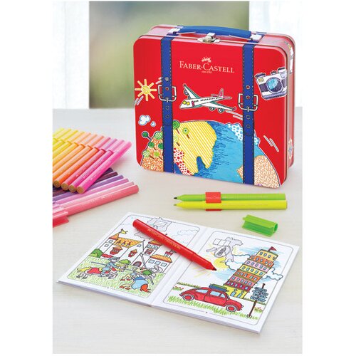  &amp;Scaron;KOLSKI 40BOJA U METALNOJ KUTIJI CONNECTOR KOFER FABER CASTELL 155535 Slike