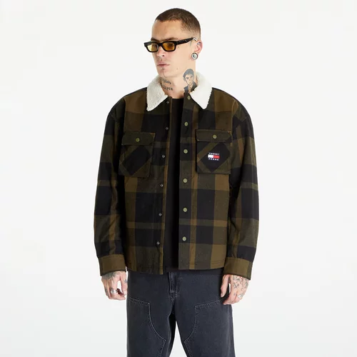 Tommy Hilfiger Tommy Jeans Check Sherpa Lin Overshirt Green