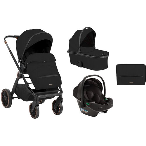 Kikka Boo kolica TIFFANY black set 3in1 sa tvrdom korpom i autosedi&amp;scaron;tem I-PRIME I-SIZE black Slike