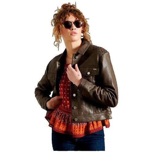 Superdry Usnjene jakne & Sintetične jakne Veste en cuir Stateside pour Femme Bež Cene