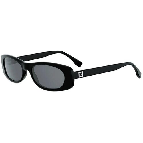 Fendi Squared Black Rectangular Sunglasses ONE SIZE (53) Črna/Siva Slike