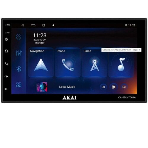 Akai auto radio, FM, AM, 7" TFT, BT, WiFi, GPS, USB, HandsFree, ISO CA-2DIN7064A Cijene