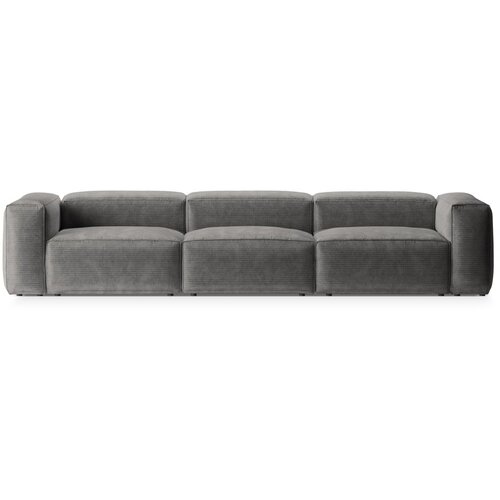 Cosmopolitan Design Svetlo siva sedežna garnitura iz rebrastega žameta 364 cm Bergano – Cene