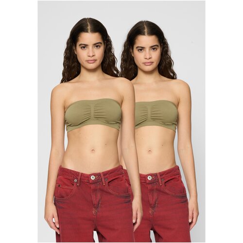Urban Classics Women's bras Bandeau 2-Pack khaki+khaki Cene
