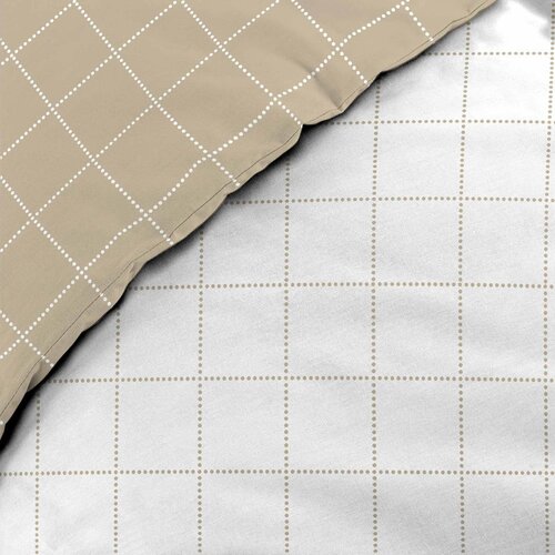 Douceur d int&amp;eacute;rieur Bijela/bež pamučna posteljina za krevet za jednu osobu 140x200 cm Cadria &amp;ndash; Slike