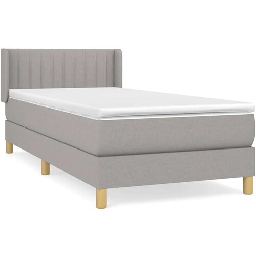 VidaXL Box spring krevet s madracem svjetlosivi 90x190 cm od tkanine Slike