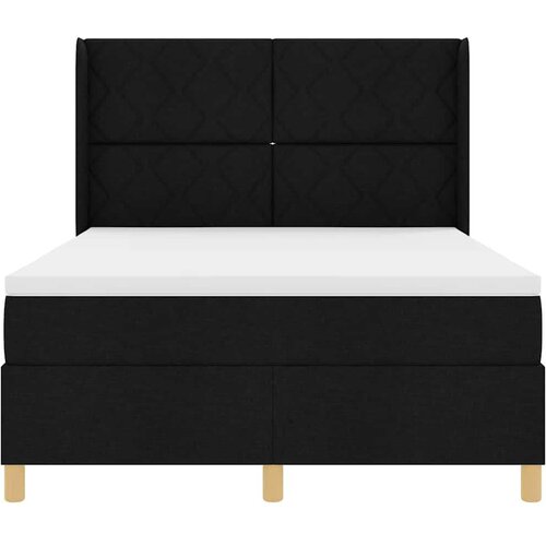 VidaXL Box spring krevet s madracem Crna 140 x 200 cm tkanina Slike