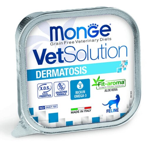Monge VETSOLUTION Medicinska hrana za mačke bez žitarica Dermatosis 100g Slike
