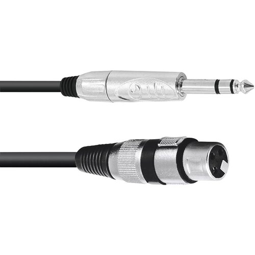 Omnitronic 30225182 XLR adapterski kabel [1x XLR vtičnica 3-polna - 1x klinken vtič 6.3 mm (stereo)] 2.00 m črna, (20429735) Slike