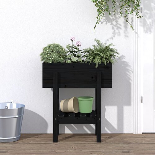 vidaXL Vrtna sadilica crna 62 x 30 x 69 cm od masivne borovine Cijene