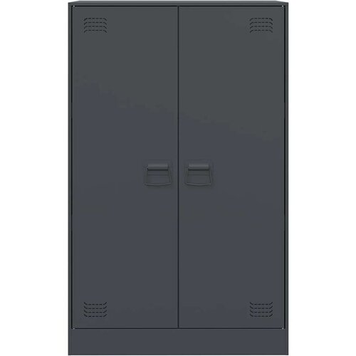  Komoda antracitna 67x39x107 cm jeklo Slike