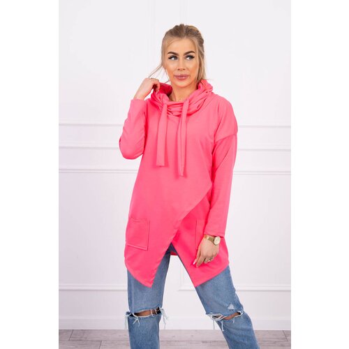 Kesi Tunic with clutch front Oversize pink neon Slike