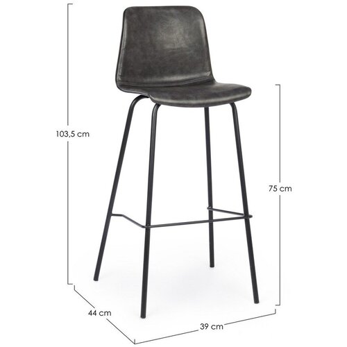 BIZZOTTO Temno siv oblazinjen barski stol (vi&amp;scaron;ina sedeža 75 cm) Kyra &amp;ndash; Slike