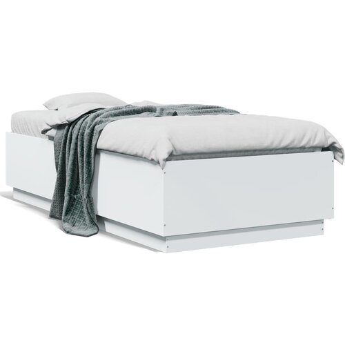 VidaXL Posteljni okvir bel 75x190 cm inženirski les Slike