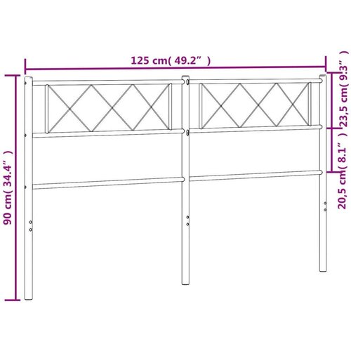  Metalno uzglavlje crno 120 cm Slike