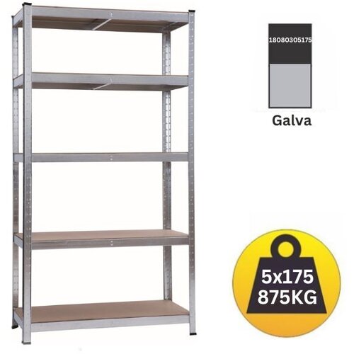 SmartStorage Polica metal-medijapan 180x80x30cm, 5x175kg galva Cene