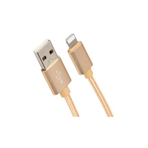 X Wave USB kabl/USB 2.0(tip A)- LIGHTNING(iPHONE kompatibilni)/dužina 1.2m/3A/Aluminium/zlatni upleteni ( USB za iPhone 1.2m 3A Al /gold mes USB za iPhone 1.2m 3A Al /gold mesh Cene