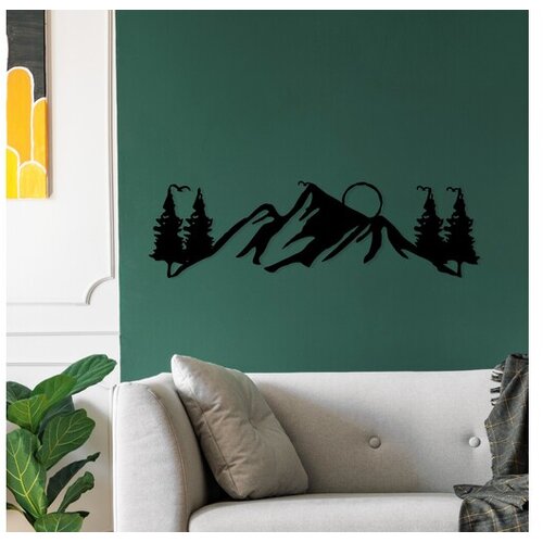 Wallity Zidna dekoracija Pejzaž 3, 20x70 cm, 1,5 mm, Crna Cijene