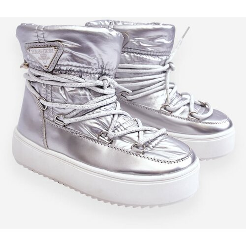 Kesi warm lace-up snow boots silver Colin Slike