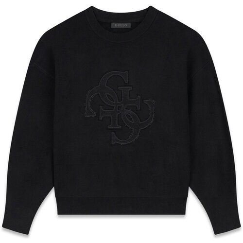 Guess Puloverji Ls Cn Evelyn Triangle Logo Swt Črna Cene