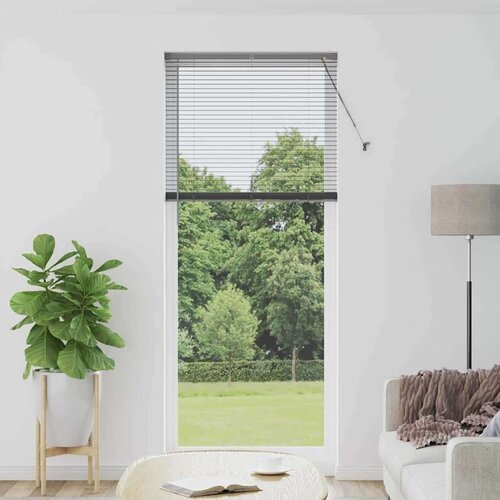 vidaXL Okenska roleta z zavesami Drugo Temno siva 90 x 220 cm Aluminij Cene