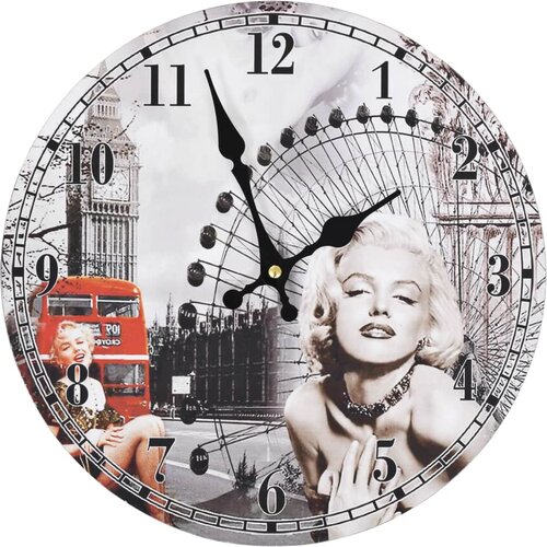 VidaXL Starinska stenska ura Marilyn Monroe 30 cm Slike