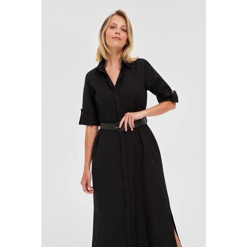 Marisse Black Midi Shirt Dress Cene