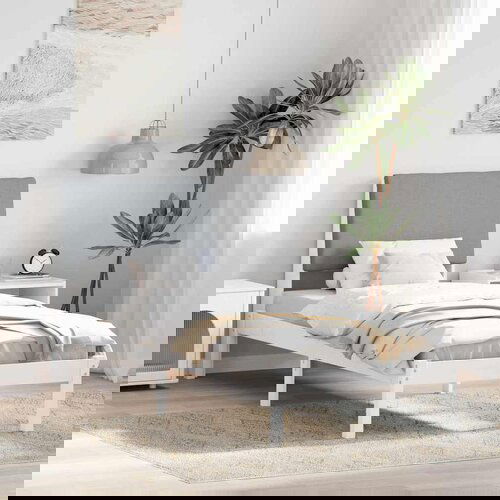 vidaXL Okvir kreveta s uzglavljem Bijela i svijetlosiva 80 x 200 cm Cijene